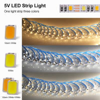 Tira de luces LED CCT, 5M, 2835, 5mm, 8mm, cc 5V, WW, CW, temperatura de Color, cinta Flexible ajustable, Fita - details 4