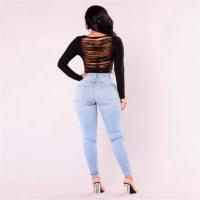 Pantalones vaqueros sexis para mujer, pantalones pitillo de mezclilla, pantalones vaqueros elásticos de cintura alta para mujer, mallas Push Up, pantalones vaqueros ajustados con botones y bolsillos, pantalones vaqueros para mujer - details 2