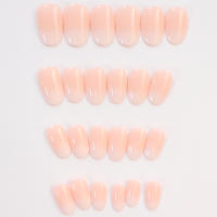 ARTAUG 24pcs Uñas Postizas Cortas Cuadradas Gradient Rosa Brillante Para Mujeres Estilosas Set Completo De Uñas Postizas De Falso Cabello ABS - details 1