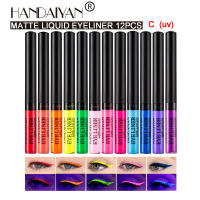 Set de Pluma de Eyeliner Líquido Mate de Secado Rápido Duradero, Resistente a Manchas, Fluorescente UV, 12 Colores Disponibles - details 11