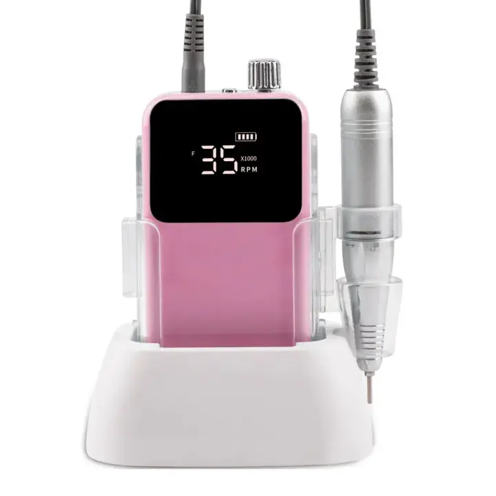 Pulidora eléctrica profesional para uñas, lijadora recargable de 35000RPM, accesorios para uñas, lijadora de esmalte de Gel, bajo ruido - 1