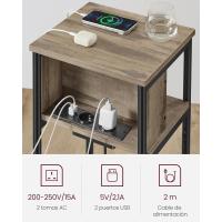 Mesa Adicional con Enchufe Mesita de Noche con 2 Tomas AC y 2 Puertos USB 30 x 34 x 58 cm - details 21