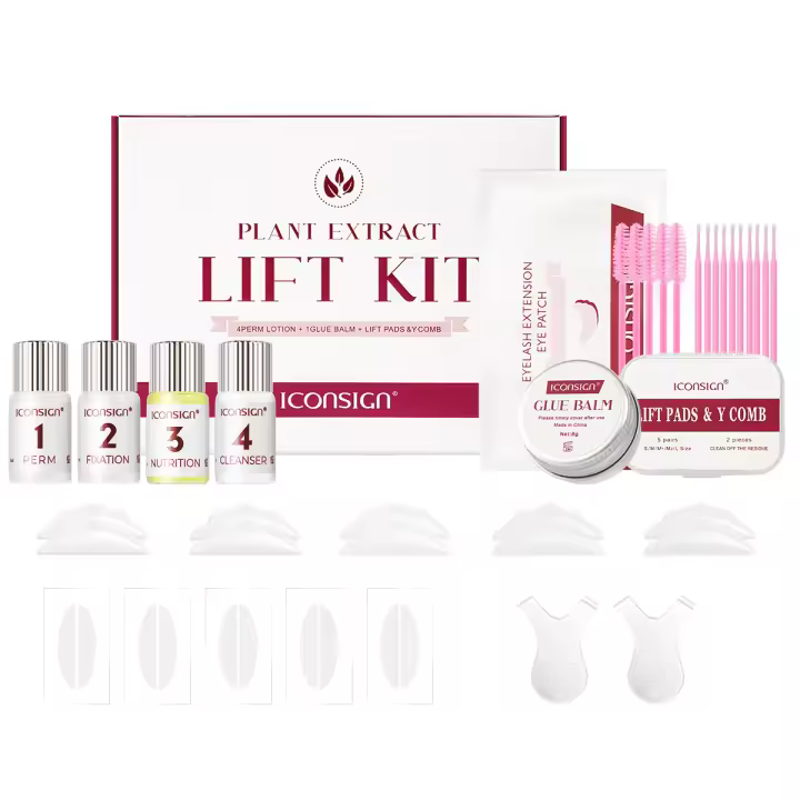 Kit de Levantamiento de Pestañas Profesional ICONSIGN 8g Extracto de Plantas Duración de 90 Días - 1