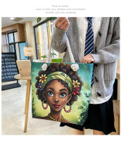 Nueva bolsa de mano bolsa de playa Bart pintado pintura bolsa de dibujos animados lino bolsa de lona de gran capacidad negro hermosa mujer - details 9
