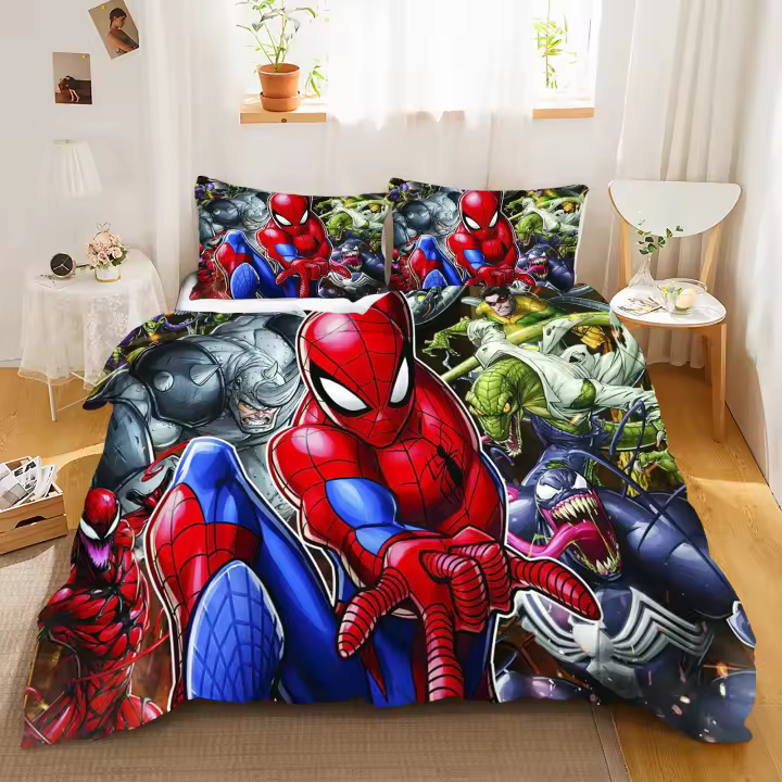 Funda de Almohada Spider-Man 3D Juego de Ropa de Cama para Niños Poliéster Adulto Regalo 2/3pcs - 1