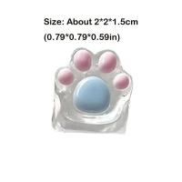 1/4 Pcs Cute Translucent Cat Paw Keycap Resin Pink Blue nical Keyboard Key Cap Cross  Cartoon ESC WASD Keycaps - details 5