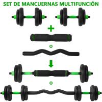 Mancuernas Ajustables 10/15/20/30/40 KG Juego de Pesas 3en1 con Barra Recta y Curva, Mangos Antideslizantes, Kit Mancuernas para Gimnasio en Casa - details 2