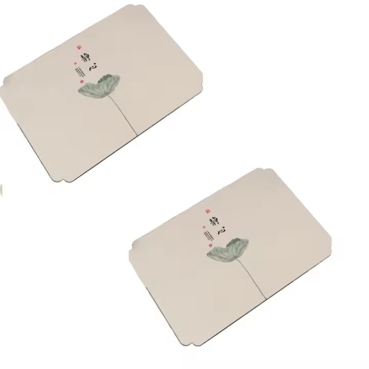 Manteles Individuales de cuero chino de 30x40cm, Mantel Individual de PVC Retro de granja de loto, antideslizante, resistente al calor, para mesa de comedor, 2 uds. - 1