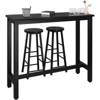 Set Mesa de Bar y 2uds. Taburete de Bar Muebles Cocina Silla de Comedor para Salón Cocina Mesa 120x40x100 cm Estructura de Metal, MDF Roble Claro - details 37