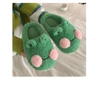 Divertidas zapatillas de algodón con forma de rana para parejas, pantuflas de casa de felpa cálidas antideslizantes para estudiantes de invierno, para hombres y mujeres - details 5