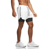 Pantalones Cortos Deportivos Ligeros y Secado Rápido Doble Capa para Entrenamiento en Gimnasio y Correr Ropa de Verano para Hombres - details 7