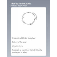 Pulsera de Plata Esterlina S925 Diseño de Corazón de Doble Amor para Mujer - details 0