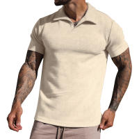 Camiseta de Verano para Hombre Polo Informal con Cuello en V Manga Corta Suelta con Gofres Gruesos - details 15