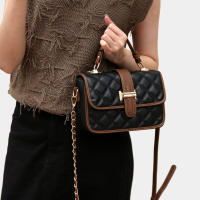 Xiaoxiangfeng cadena de diamantes pequeño bolso cuadrado nuevo de moda y versátil, bolso de mensajero portátil popular para mujer bolso de hombro texturizado - details 9