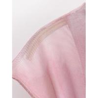 Vestido corto de manga nueva para mujer con cuello redondo y estampado de malla fruncida, dobladillo asimétrico, corte en A, vestidos de verano para estampado, dobladillo, corte, , - details 3