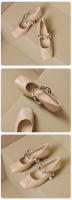 Zapatos Mary Jane de punta cuadrada para mujer, estilo francés con falda, zapatos de tacón bajo, zapatos de mujer de talla grande - details 6