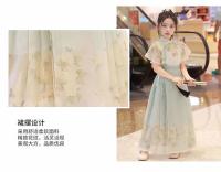 Conjunto de falda con cara de caballo para niña, Hanfu Xianqi Qing de verano para niños, nuevo estilo fino antiguo chino Tang mejorado - details 3