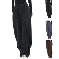 Pantalones Largos y Anchos de Moda Minimalista para Mujer Vestido Irregular de Negocios Casual - details 0