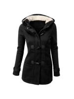 2024  Hooded Classic Cow Horn Button Jacket Cotton Coat AutumnFashion Outerwear - details 4