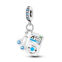 Figura colgante de auriculares de Plata de Ley 925 con cuentas vivas compatibles con pulsera Original Pandora, abalorios, regalo de joyería para mujer - details 0