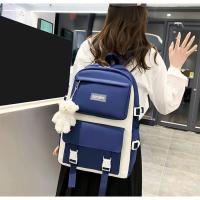 Mochila escolar, esencial para la escuela Juego de 4 piezas, con un colgante de oso, bonito y a la moda - details 11