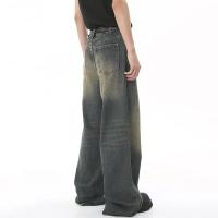 Pantalones vaqueros de verano para hombre, vaqueros lavados de color azul viejo, ropa informal recta para hombre, pantalones de pierna ancha holgados, nueva moda 2024 9C354 - details 10