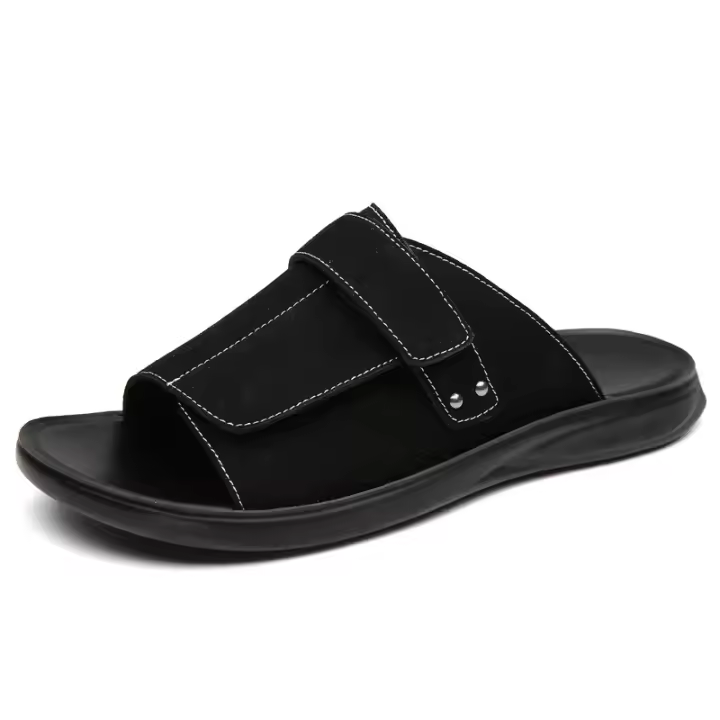 Sandalias de cuero deslizantes para verano, cómodas, ligeras e informales. - 1