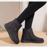 Zapatos de algodón, tacones planos bajos informales, botas de nieve de tubo corto de invierno para mujer, talla grande, zapatos para mamá - details 2