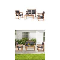 Conjunto de Muebles de Jardín 3 Piezas, 2 Sillones de Polirratán y 1 Mesa con Tablero de Cristal, Juego de Bistro con Cojines, Mesa y Silla para Terraza, Jardín, Patio - details 24