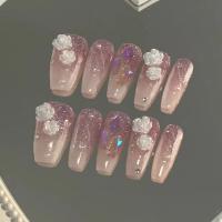 Pack de 24 piezas uñas removibles media y larga manicura parche uñas postizas - details 44