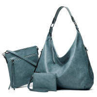 Bolso de hombro de piel sintética para mujer, conjunto de tres piezas, suave - details 59