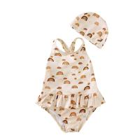 Chic Traje de Baño de Una Pieza Floral sin Espalda para Niñas Bikini de Bebé a Prueba de Sol con Sombrero Perfecto para Vacaciones en la Playa - details 8