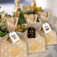Bolsa de papel Kraft desechable, bolsas de regalo de puntos a rayas, embalaje para hornear dulces, galletas, pan, recuerdos de fiesta de Navidad y boda, 50 unidades por lote - details 6