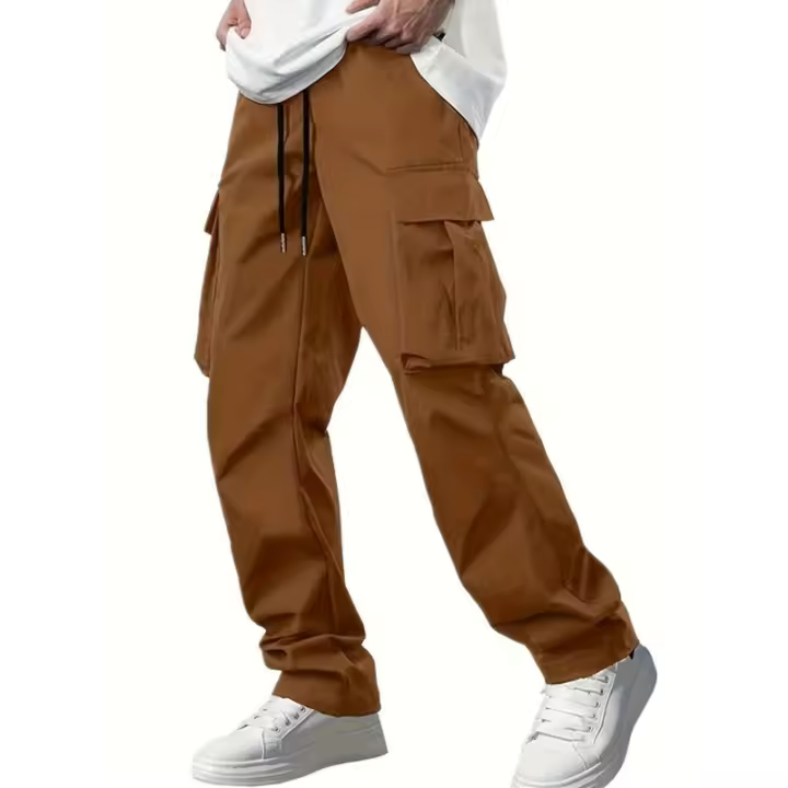 Nuevos pantalones de trabajo para hombre con cordón y múltiples bolsillos para el verano 2025 - 1