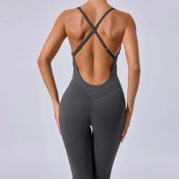 Conjunto de gimnasio para mujer mejorado con acolchado, traje de yoga, ropa deportiva, azul marino beige, 2024 - details 6