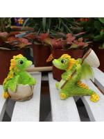 Mini Jardín de Hadas Figura de Dragón de Resina Adorno de Animales de Estimulación 2pcs - details 5