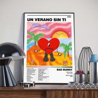 Póster de Lienzo Bad Bunny Un Verano Sin Ti de DHROOM Pintura de Album de Música Decoración para Habitación Diseño de Pared con Estilo de Arte y Calligrafía - details 3
