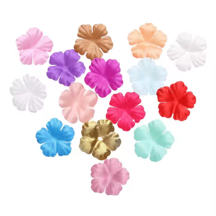 Hojas de seda para manualidades, 100 piezas, rosas, pétalos, accesorio para álbum de recortes, flores artificiales de cinco pétalos - 1