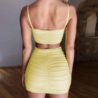 Conjunto de dos piezas para mujer, camisola sexy ajustada con fruncido, moda 2024, muy vendido. - details 23