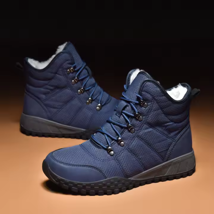 Botas de nieve de caña alta, lona, zapatos térmicos apilados y engrosados para hombres, botas para mujeres al aire libre. - 1