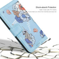 Funda tipo billetera de cuero premium para Motorola Moto G05 G14 G15 Power G24 G34 G54 G84 E15 G 5G Play KickStand Flowers Strap Card Slot Cover - details 7