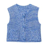 PB & ZA-Chaleco de punto versátil e informal para mujer, chaleco de punto sin mangas con aguja gruesa y cuello redondo, novedad de verano 2025 - details 1