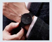 Reloj de Acero Inoxidable Impermeable de Diseño Sencillo Automático, Correa de Cuero, Marca Superior, Elegante para Hombres - details 19