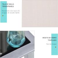 Conjunto de Tumbonas Exteriores de Jardín Dos Piezas con Mesa Auxiliar de Vidrio Templado - details 23