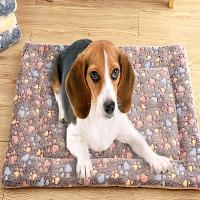 Colchoneta de dormir para mascotas, cama de perro y gato, manta gruesa de piel suave, almohadilla de terciopelo lavable para el hogar, manta cálida con patrón de estrellas y huellas - details 8