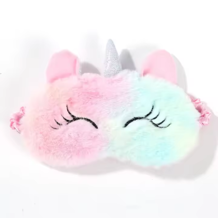 Máscara para dormir de dibujos animados de unicornio para fiesta, regalo para niños, vendas bonitas, banda para los ojos para dormir, parche para el descanso de sombra - 1