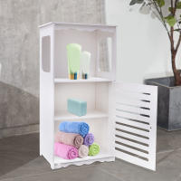 Armario de baño estrecho, mueble de madera independiente con 1 compartimento y 1 armario, 38x28x80 cm - details 7