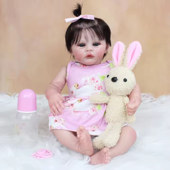Muñeca Reborn de silicona suave para niña, juguete de bebé de 19 pulgadas, casa de juegos realista, venas visibles, tono de piel 3D, 48 CM - 1