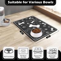 Alfombrilla absorbente rápida para comida de perros y gatos, alfombrilla para perros bebé con soporte de goma, accesorios para mascotas, negro, alfombrilla para suelo de mascotas, gatos, perros, alimentación, prueba de salpicaduras, absorbente y de seca - details 4