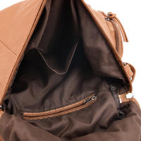 Mochila de piel sintética con decoración de remaches, bolso de hombro multifuncional con cremallera para viajes y compras - details 10